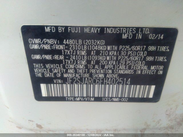 JF2SJARC6FH402514 Subaru Forester 2.5i Limited