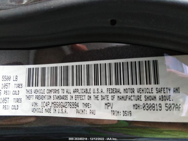 1C4PJMBS0GW276994 Jeep Cherokee Trailhawk