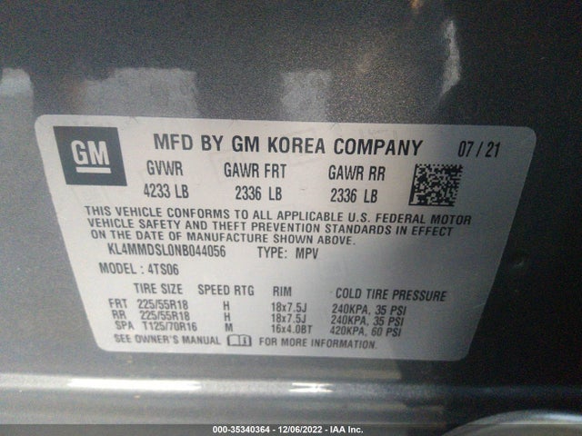 2022 Buick Encore, VIN: KL4MMDSL0NB044056