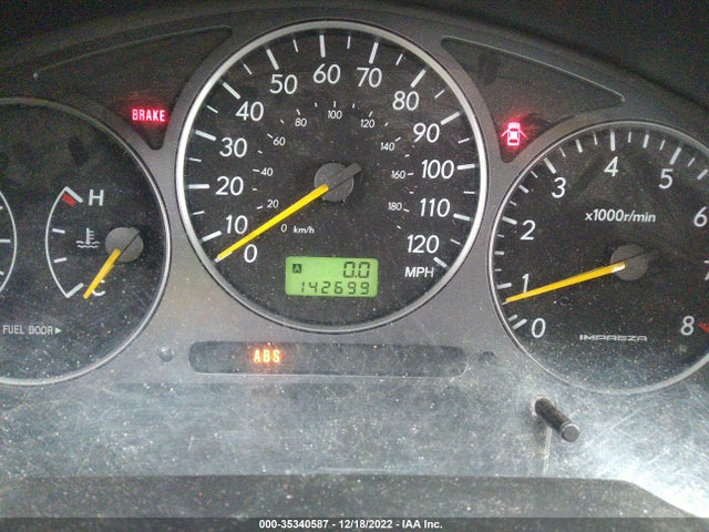 2002 SUBARU IMPREZA SEDAN RS VIN: JF1GD67522G521681