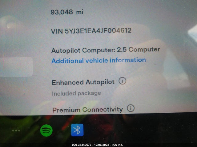Tesla Model 3 Range Battery 2018 5YJ3E1EA4JF004612 Image 7