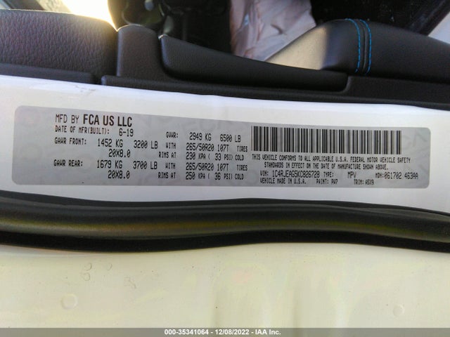 1C4RJEAG5KC826728 Jeep Grand Cherokee Upland