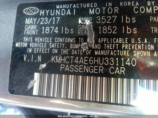 Hyundai Accent Value Edition 2017 KMHCT4AE6HU331140 Image 10
