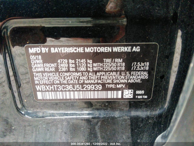 2018 BMW X1, VIN: WBXHT3C36J5L29939