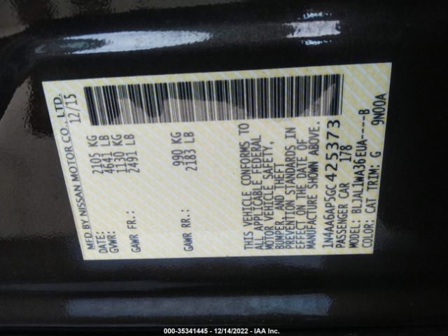 1N4AA6AP5GC425373 Nissan Maxima 3.5 Sr