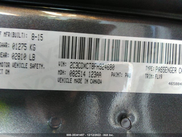 Dodge Charger Road/track 2015 2C3CDXCT8FH924680 Image 9
