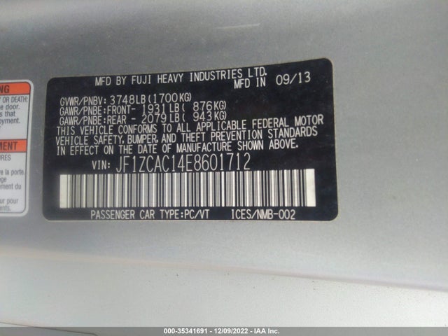2014 Subaru BRZ, VIN: JF1ZCAC14E8601712