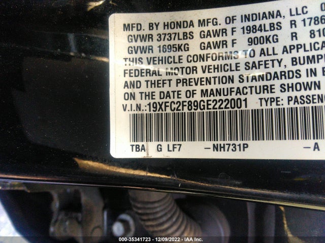 Honda Civic Sedan Ex 2016 19XFC2F89GE222001 Image 11