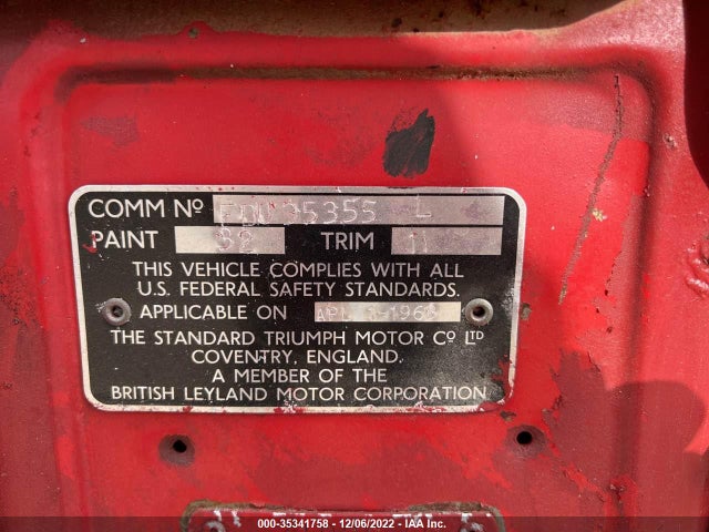 Triumph TR3 1969 FDU35355 Image 9