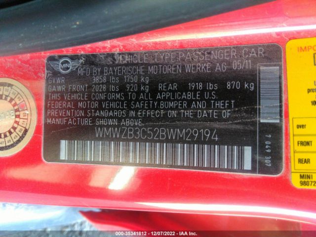 WMWZB3C52BWM29194 Mini COOPER COUNTRYMAN