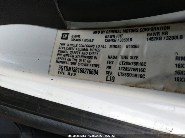 5GTDN136168276604 Hummer H3