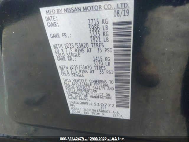 2020 INFINITI QX60 LUXE VIN: 5N1DL0MM9LC510772