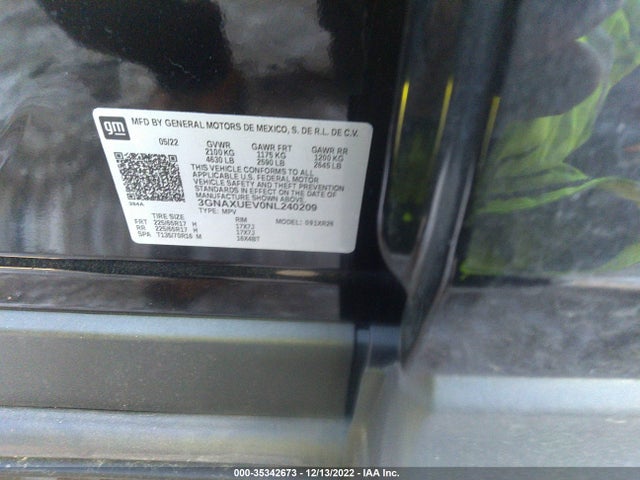 Chevrolet EQUINOX LT 2022 3GNAXUEV0NL240209 Image 10