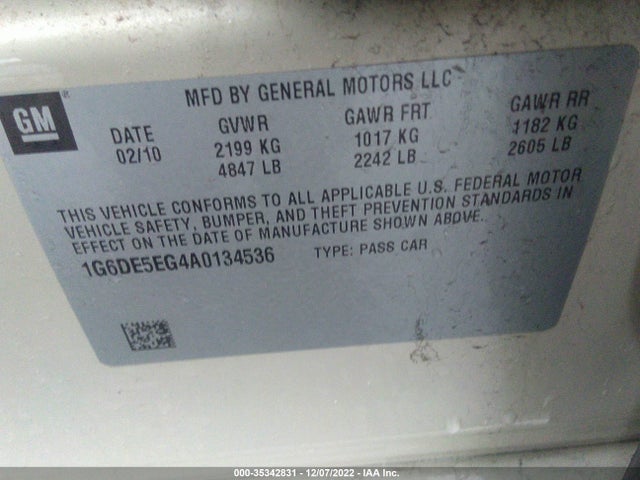 Cadillac Cts Sedan Luxury 2010 1G6DE5EG4A0134536 Image 11
