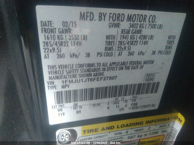 2015 Ford Expedition, VIN: 1FMJU1JT6FEF27507