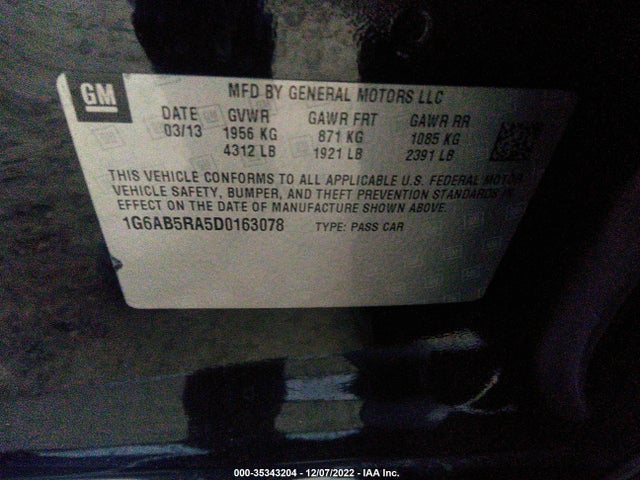 Cadillac ATS LUXURY 2013 1G6AB5RA5D0163078 Image 9