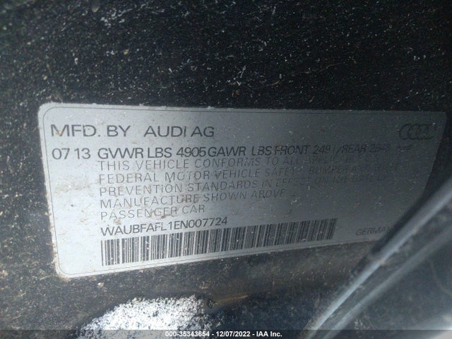 WAUBFAFL1EN007724 Audi A4