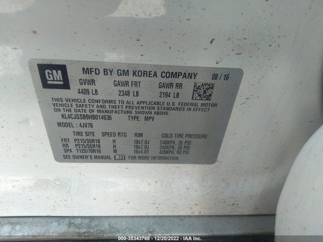 2017 Buick Encore, VIN: KL4CJGSB9HB014636