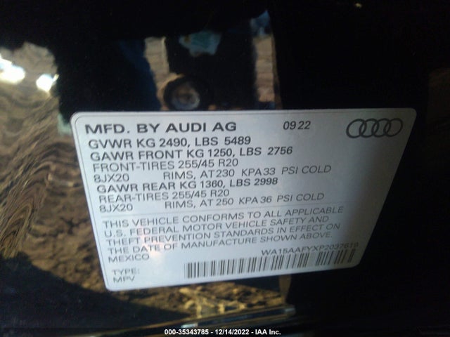 2023 Audi Q5, VIN: WA15AAFYXP2037619