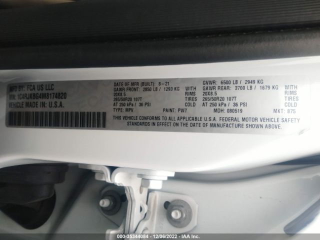1C4RJKBG4M8174820 Jeep Grand Cherokee L Limited