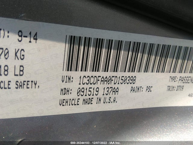 Dodge DART SE 2015 1C3CDFAA0FD150398 Image 10