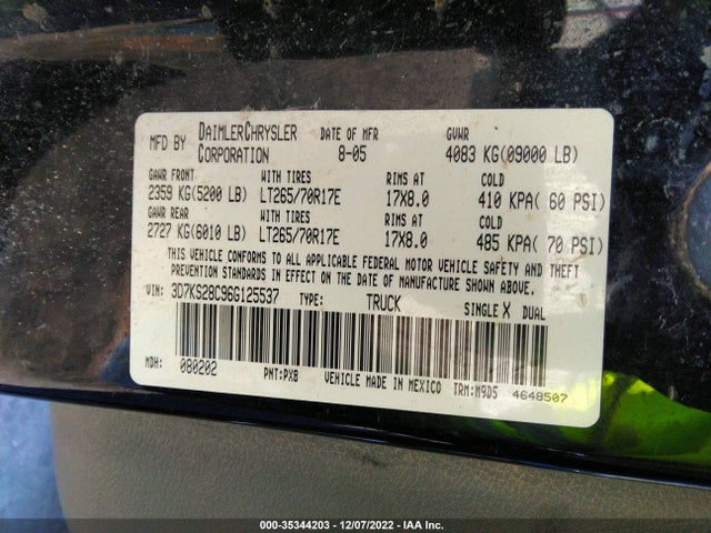 Dodge Ram 2500 Slt 2006 3D7KS28C96G125537 Image 10