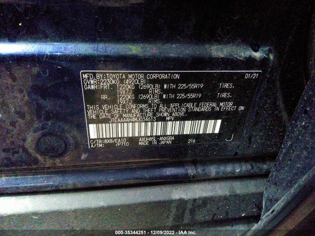 2021 Toyota Venza, VIN: JTEAAAAH4MJ034613