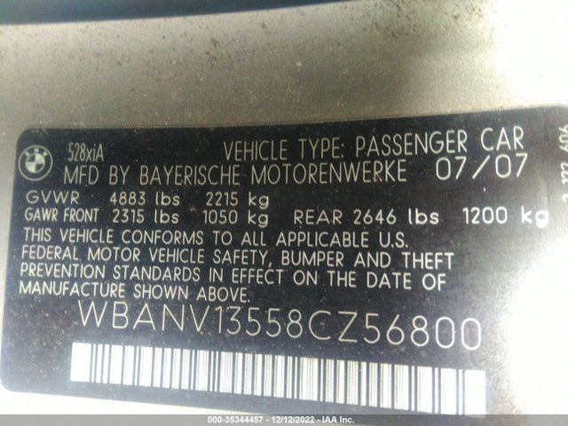 BMW 5 Series 2008 WBANV13558CZ56800 Image 10