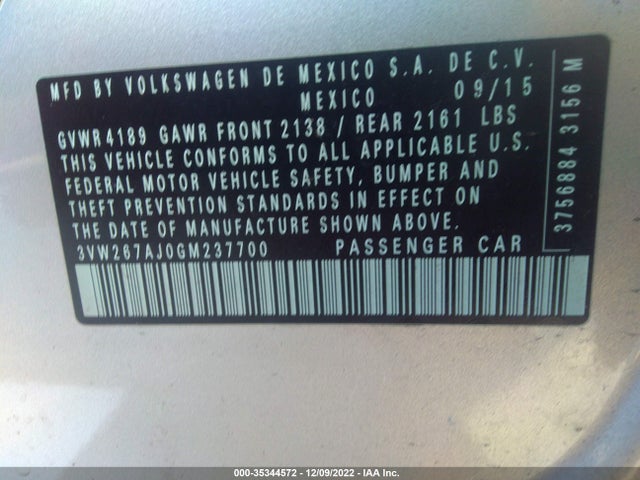 3VW267AJ0GM237700 Volkswagen Jetta
