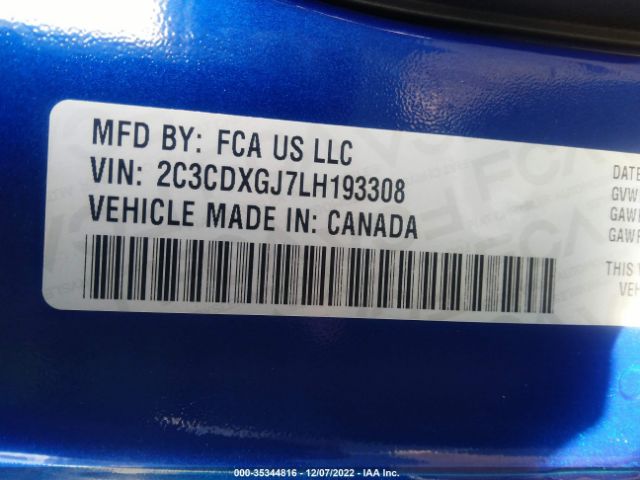 2C3CDXGJ7LH193308 Dodge Charger Scat Pack