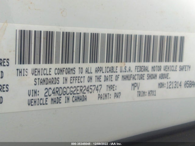 Dodge Grand Caravan Sxt 2014 2C4RDGCG2ER245747 Image 9