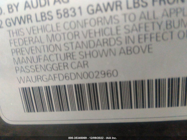 Audi A8 L 2013 WAURGAFD6DN002960 Image 9