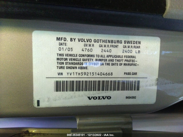 YV1TH592151404668 Volvo S80