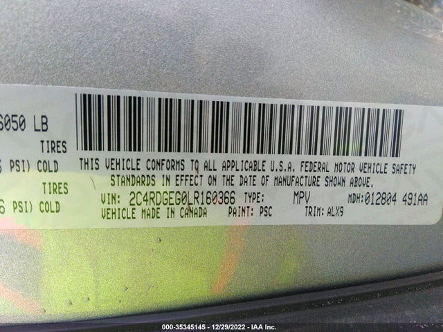 Dodge Grand Caravan Gt 2020 2C4RDGEG0LR160366 Image 10