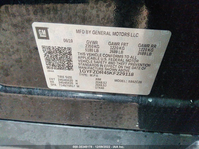 2019 Cadillac XT4, VIN: 1GYFZDR45KF229118