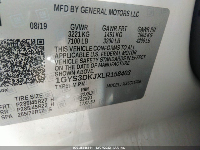 2020 Cadillac Escalade, VIN: 1GYS3DKJXLR158403