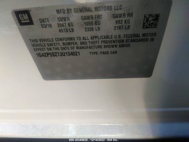 2018 Buick LaCrosse, VIN: 1G4ZP5SZ7JU134621