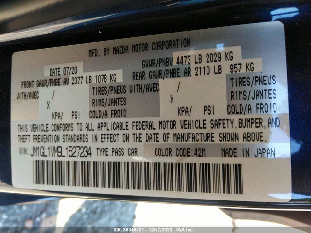 2020 Mazda 6, VIN: JM1GL1VM9L1527234