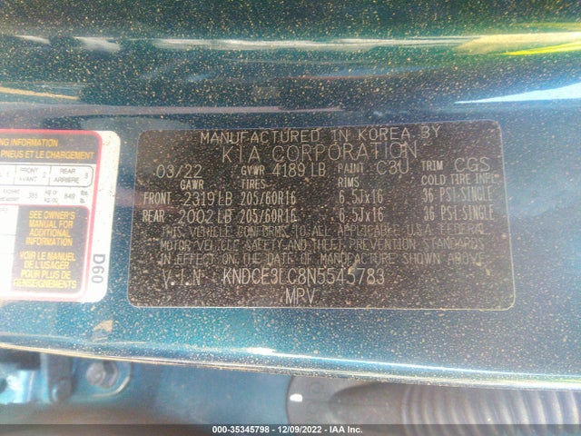 2022 Kia Niro, VIN: KNDCE3LC8N5545783