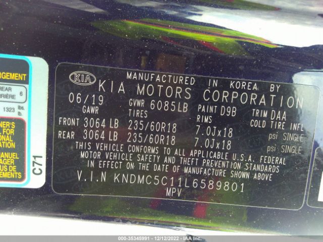 KNDMC5C11L6589801 KIA Sedona Sx