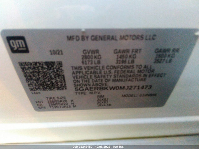 2021 Buick Enclave, VIN: 5GAERBKW0MJ271473
