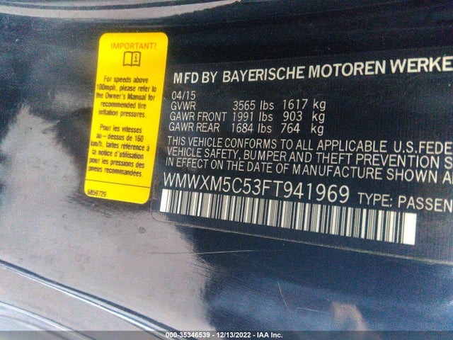 Mini COOPER HARDTOP 2015 WMWXM5C53FT941969 Image 10