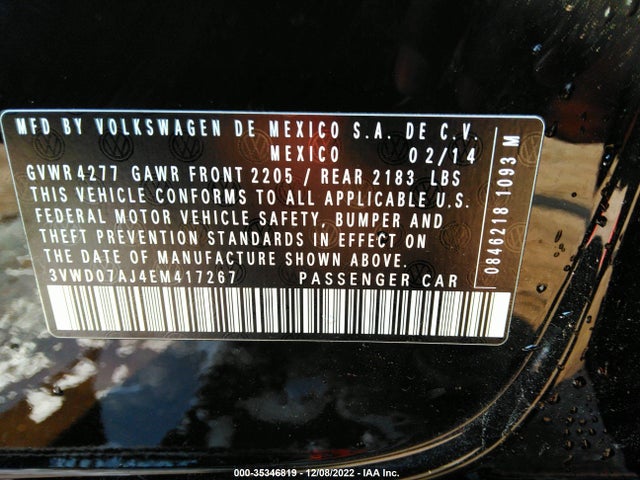 3VWD07AJ4EM417267 Volkswagen Jetta Sedan Se