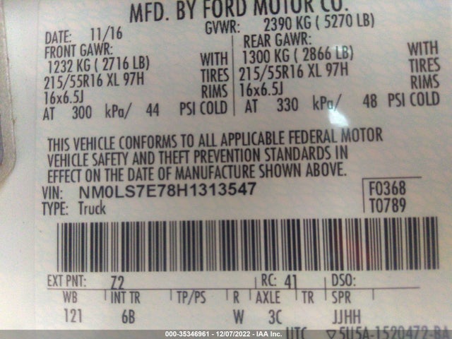 2017 Ford Transit Connect, VIN: NM0LS7E78H1313547