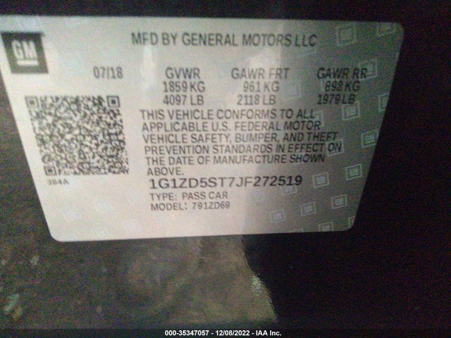 Chevrolet MALIBU LT 2018 1G1ZD5ST7JF272519 Image 9
