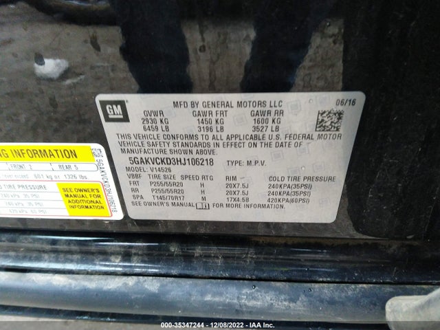 5GAKVCKD3HJ106218 Buick Enclave Premium