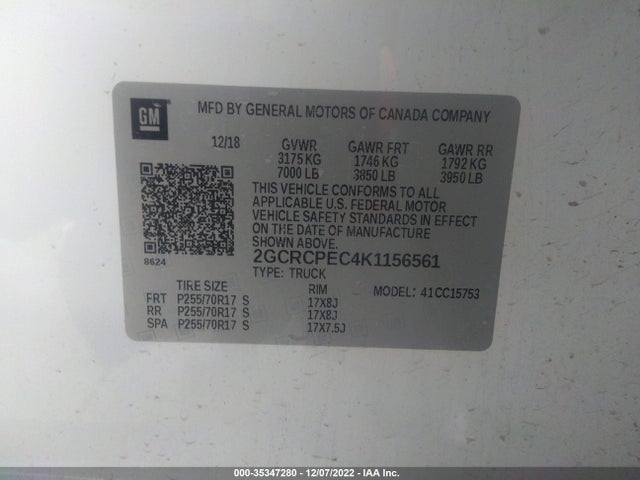 Chevrolet Silverado 1500 Ld Lt 2019 2GCRCPEC4K1156561 Image 9