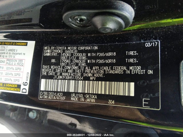 JTJBM7FX8H5170564 Lexus Gx Gx 460