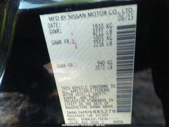 Nissan ALTIMA 2.5 2015 1N4AL3AP6FN885279 Image 11