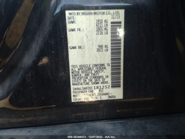 1N4AL3AP2EC181252 Nissan Altima 2.5 S